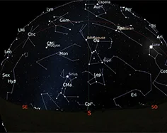 The sky for the month of january 2019