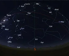 The sky for the month of december 2016
