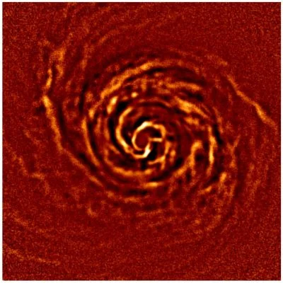 First ever live observation of the rotation of a planetary nursery