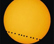 Transits of Mercury on 7 May 2003, and of Venus on 8 June 2004
