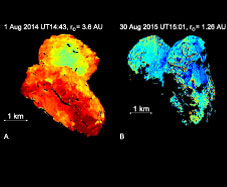 Study of the water ice on Rosetta's comet