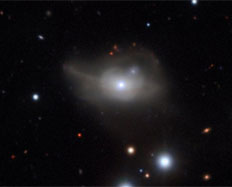  A famished black hole masks out a bright galaxy