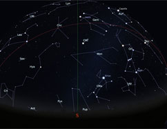 The sky for the month of february 2017